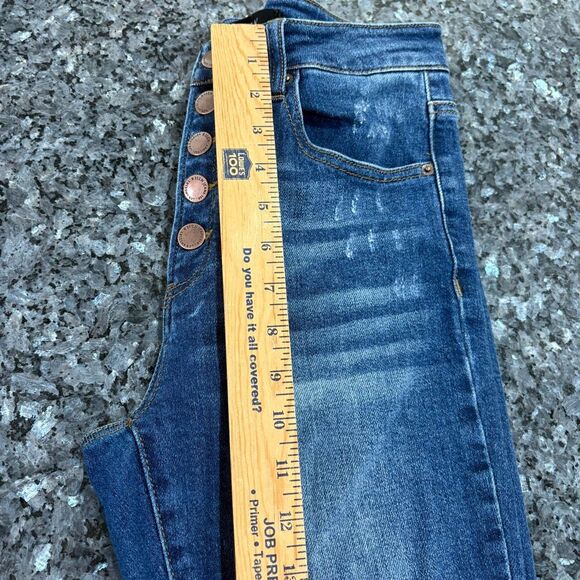 Risen High Rise Flare Jeans | Button Fly | Size 27 / 5 - Picture 6 of 9